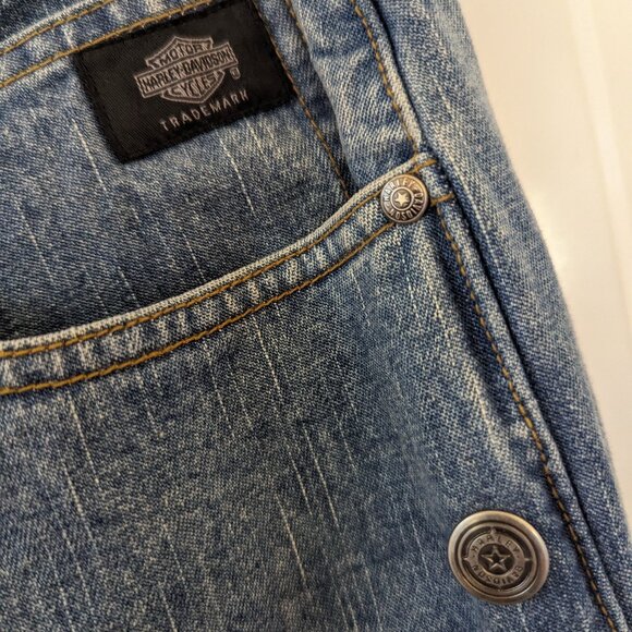 Harley Davidson women's sz 10 jeans with button sides - Picture 2 of 7